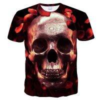 New Personality Men Gothic 3D Skull Graphic T Shirts Fashion Women Trend Streetwear  Simple Casual Short Sleeve Commute Tee Tops