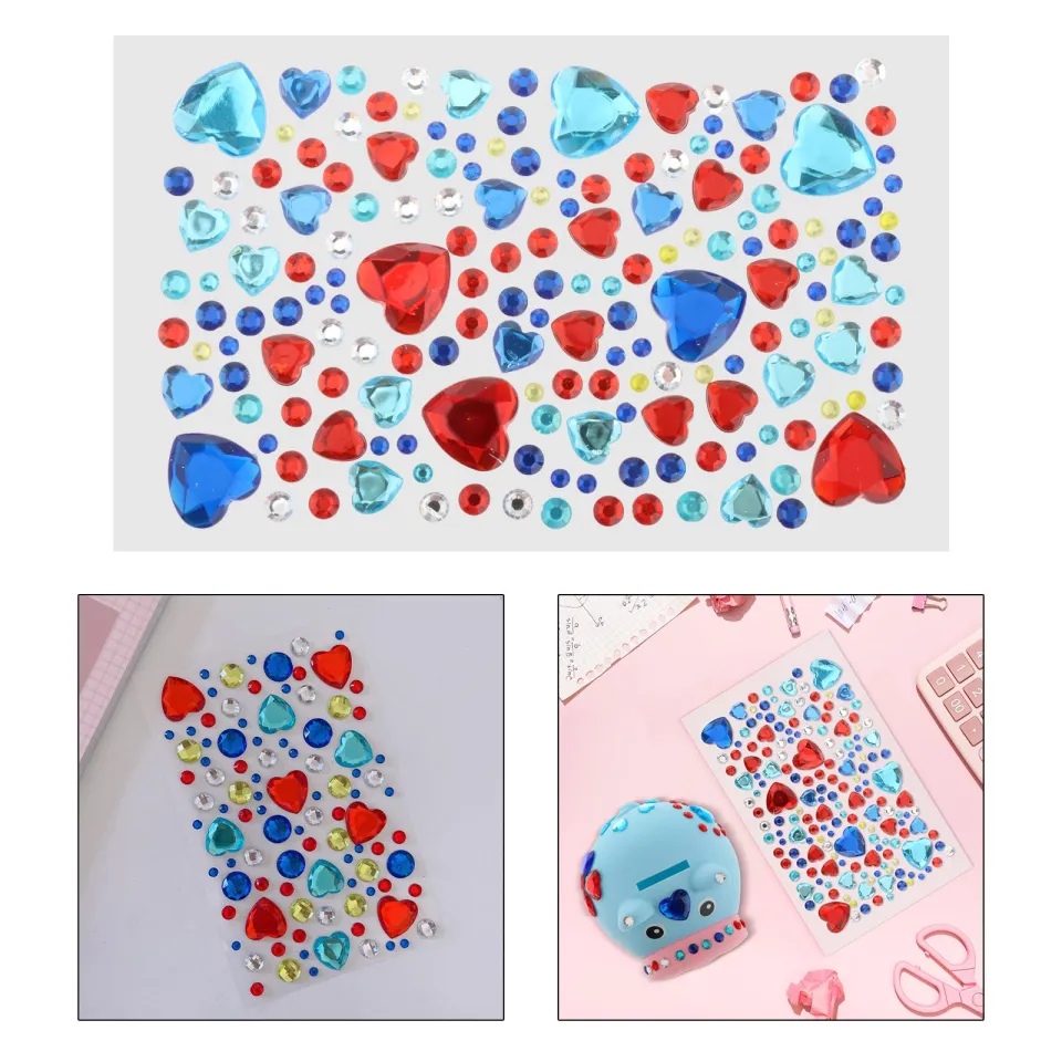 MagiDeal Rhinestones Stickers Colorful GEM Diamond Sticker for