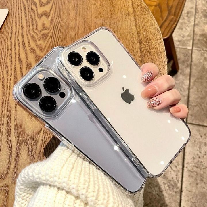 สินค้าใหม่มีในสต็อก-เคสโทรศัพท์อะคริลิคกันกระแทกสุดหรูสำหรับ-iphone-14-13-12-pro-max-11-x-xr-xs-7-8-plus-mini-se-กล้องถ่ายภาพโปร่งใสฝาครอบป้องกัน