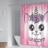 Lovely Unicorn Cartoon Animal Bath Curtains For Bathroom Curtains Drapes Waterproof Shower Curtains Bathtub Decor With Hooks