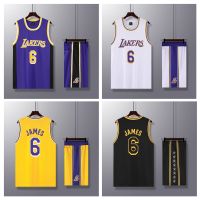 เสื้อกีฬาแขนสั้น ลายทีม Los Angeles Lakers 2023 LeBron James #ชุดเครื่องแบบบาสเก็ตบอล มี 6 ชิ้น
