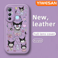 YIWESAN เคสสำหรับ Infinix ขายดี11 Hot,เคสนิ่มหนังนิ่มลายการ์ตูนเค้กสีม่วงน่ารักดีไซน์ใหม่กล้องป้องกันการลื่นกันกระแทกมีสี