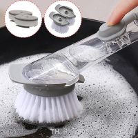 hot【DT】♣✁◎  WIKHOSTAR Cleaning With Dishwashing Sponge 2 In 1 Handle Dish Washing Household Tools