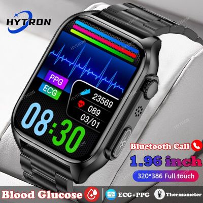 HYTRON น้ำตาลในเลือดโทรผ่านบลูทูธใหม่น้ำตาลในเลือด ECG + PPG อินฟราเรดอัตโนมัติสมาร์ทวอท์ชออกซิเจนในเลือดอัตราการเต้นของหัวใจนาฬิกาข้อมือเพื่อสุขภาพความดันโลหิต