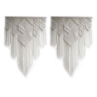 2X Macrame Tapestry Wall Hanging Chic Geometric Art Handicrafts Woven Tapestry for Room Decoration