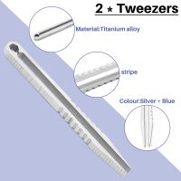 2 Pack Mini Tweezers Titanium Portable Titanium Alloy Tweezers Survival Camping Outdoor Travel Mini Tool