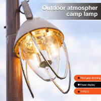 ?WESTON Vintage Camping Light แสงไฟสีนุ่ม LED Ambient ไฟสนามกันน้ำเต็นท์2โหมดโคมไฟม้าแบบพกพาชาร์จแบบพกพา Multifunctional Camping Light