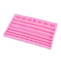 3D Rope Strip Cake Lace Silicone Fondant Chocolate Mold Pearl Fried Dough Twist Mould for Cake Border Decoration