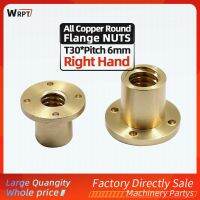 T30 x Lapangan 6Mm Semua Tembaga Bulat Flange Nut Trapesium Sekrup Sekrup Mur