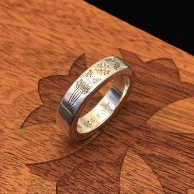 Crowe แหวนประหม่าชายหญิงคู่รักดาบสองคมแหวนฮิปฮอปย้อนยุคดาบขนาดใหญ่