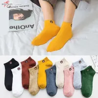 QiaoYiLuo Women Men Socks Skateboard Socks Cotton Female Male Unisex Ankle Short Sock Kaus Kaki Cute Cartoon Bear Animal 1 Pair【Shipping from Thailand】
