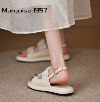 Marquise1997 ้องเท้าผูหญิง รองเท้าแตะลิ่ม รองเท้าแตะเสริมส้นผู้หญิง ความหลากหลายของสี ยืดหยุ่น จับคู่ง่าย ทันสมัย FDL2392ZNP 39Z230925