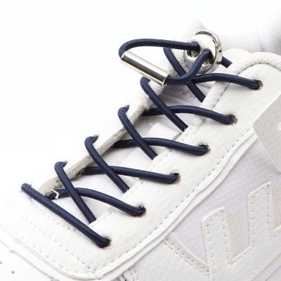 【LZ】✷♝✓  1 par de cadarço elástico para tênis sapato redondo laços sem laço metal primavera bloqueio borracha faixa sapato acessórios cadarços preguiçosos