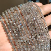 AA+ Natural Gray Labradorite Faceted Loose Beads for Jewelry Making DIY Christmas Gift Bracelets 15 Tiny Stone Bead 2/3/4mm Exterior Mirrors