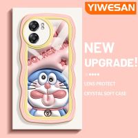 YIWESAN เคสสำหรับ Realme V23 5G V23i 5G Narzo 50 5G Q5i 5G K10 5G เคสลายการ์ตูนดาวสีชมพูโดราเอมอนขอบคลื่นเคสมือถือกันกระแทกแบบใสนิ่มเคสโปร่งใสลายกล้องถ่ายรูปสร้างสรรค์ซิลิกาเจลฝาครอบป้องกัน