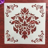 9รูปแบบ30*30ซม Mandala เรขาคณิต Mandala DIY ลายฉลุภาพฝาผนังสมุดภาพระบายสีแม่แบบอัลบั้มตกแต่งลายนูนไม้บรรทัด &amp; Stencils