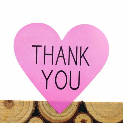 1000PCS/Lot  Simple Pink Heart Design THANK YOU print DIY Multifunction Seal Sticker Gift packaging Sticker Label Wholesale Stickers Labels