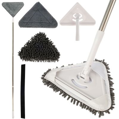 Triangle Cleaning Mop with Long Handle Wall Cleaning Mop Wall Mop Cleaner 360° Rotatable Adjustable Dust Wall Cleaner