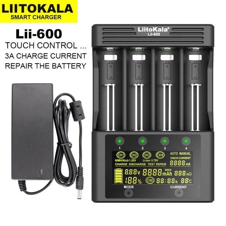 Liitokala Lii-600 Lii-500S Lii-PD2 202 LCD 18650 Battery 3.7V 18350 ...