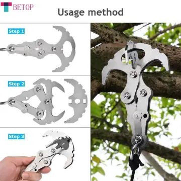 Kjøp Gravity Grappling Hook Stainless Steel Grappling Hook Survival Folding  Rock Climbing Claw Multifunctional Tool Tactical Emergency Tool for Outdoor