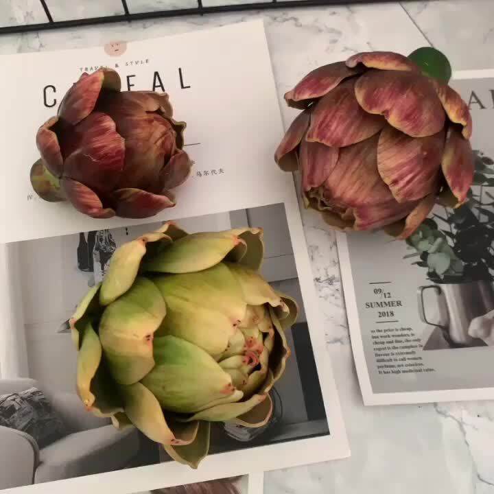 ขนาดใหญ่ Faux Artichokes ผักประดิษฐ์ Fake Artichoke ผลไม้ปลอมสำหรับตก