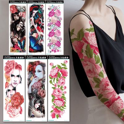 Sexy Fake Tattoo Women Waterproof Temporary Tattoo Thigh Colorful Sticker Full Sleeve Leg Arm Large Size Body Art Long Lasting