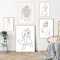 เซ็กซี่หญิง Body Art พิมพ์ Naked Nude ผ้าใบโปสเตอร์ Line Drawing พิมพ์บทคัดย่อ Woman Wall Art ภาพวาดภาพตกแต่งห้องนอน