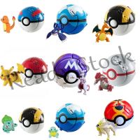 【hot sale】 ❁☊ B09 New Pokémon Doll Toy Trainer Competitive Flip Pokemon Ball Pikachu Cartoon Anime Figure Toys