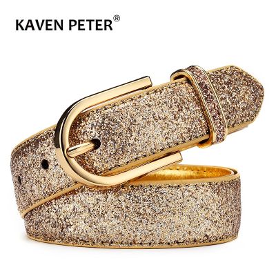 【CC】 Cinto de Glitter dourado feminino cinto prateado PU cummerbund alta qualidade moda