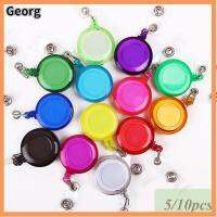 GEORG 5/10pcs Color Random พยาบาล คลิป เครื่องใช้สำนักงาน เครื่องเขียน ที่ใส่ป้ายมินิ เชือกเส้นเล็ก พับเก็บได้ บัตรประจำตัวประชาชน