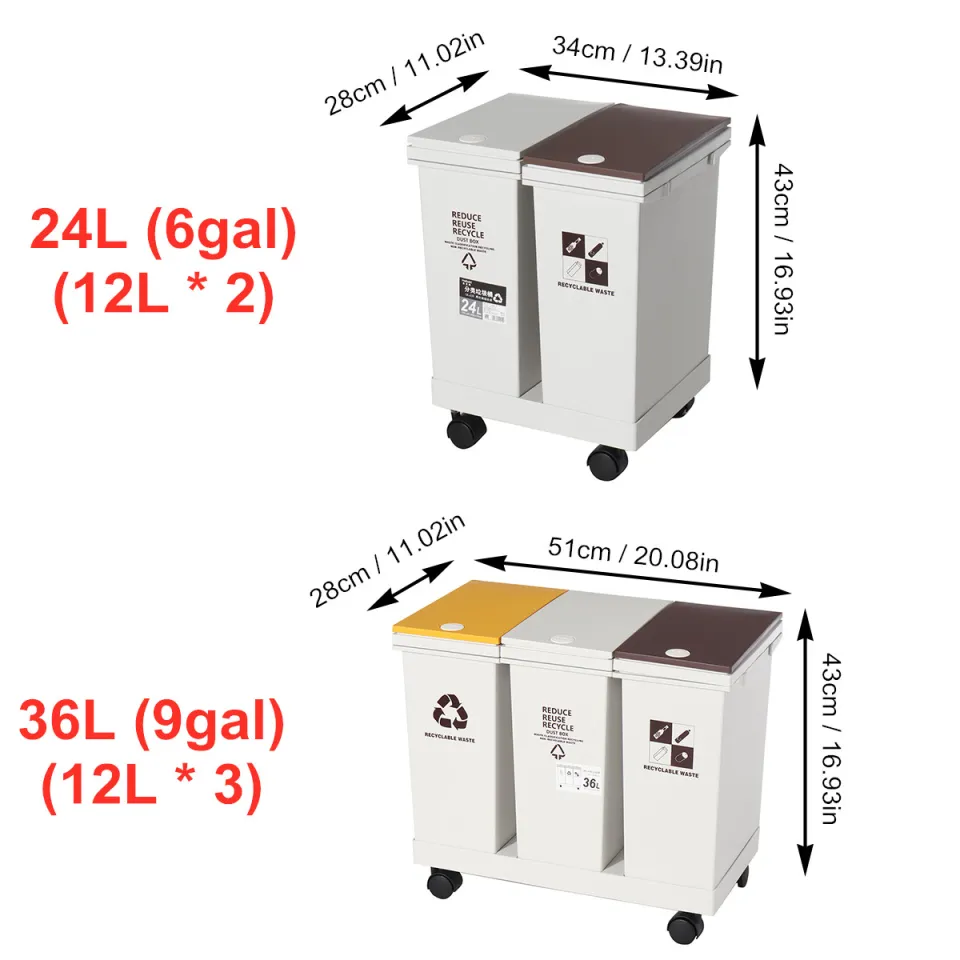 Japan OKA Antibacterial Corner Flip Lid Small Trash Can-4.4L