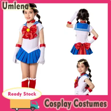 Anime Soldier Sailor Moon Cosplay Costume Set Princess Halloween Kids Adult  Costumes Dress 