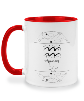 แก้วชงชา แก้วราศี Aquarius ราศีกุมภ์ แก้วเซรามิค แก้วมัค twotone coffee mug แก้วสองสี แก้วสกรีน แก้วกาแฟ ของขวัญ ของที่ระลึก ของขวัญวันเกิด