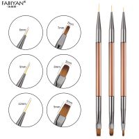 Double Ended 6/9/12mm Liner Painting Brush Nail Art Flat Round Drawing Flowers DIY Petal Pen Tools Artist Brushes Tools