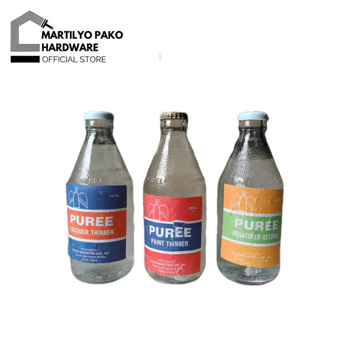 PUREE Paint Thinner, Lacquer Thinner, Denatured Alcohol, and Clear