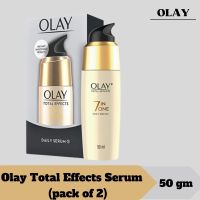 Olay Total Effects Serum |with Vitamin C, B5, Niacinamide, Green Tea |Fights 7 signs of ageing for glowing, hydrated and younger looking skin |Suitable for Normal, Dry, Oily &amp; Combination skin |50 gm (pack of 2)