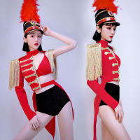 Spot parcel post Wuyiba Bar ds Performance Costume New Sexy gogo Custume for Lead Dancer Nightclub Female Singer Military Uniform Stage Wear 8494