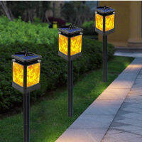 Royalulu LED Solar Lights Flame Lamp Lantern Outdoor Waterproff Wall Light Lawn Lamp Deck Garden Courtyard Porch Street Lights