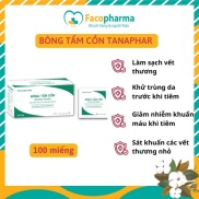 Bông tẩm cồn TANAPHAR Alcohol sát khuẩn làm sạch khử trùng da 1 miếng