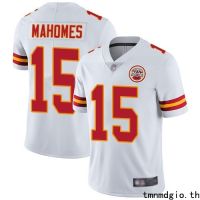 ชาย Kansas City Chief # 15 Patrick Mahomes เสื้อฟุตบอล Black Red White