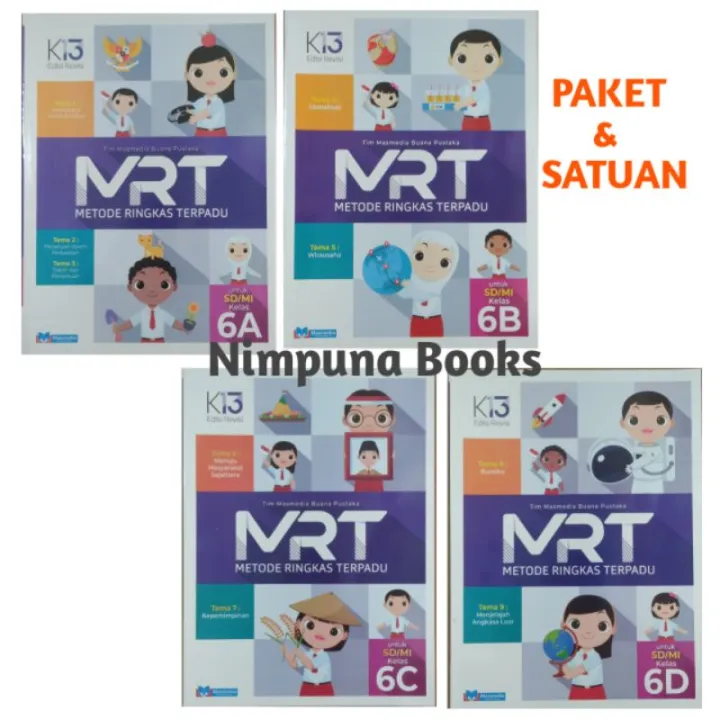 Buku MRT Kelas 6 Seri 6A 6B 6C 6D , Untuk SD/MI Kelas 6 Semester 1&2 ...