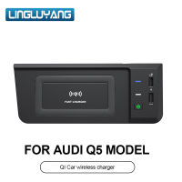 15W Fast Car QI Wireless Charger ชาร์จที่วางศัพท์ Pad USB สำหรับ Audi Q5 SQ5 2018-2020