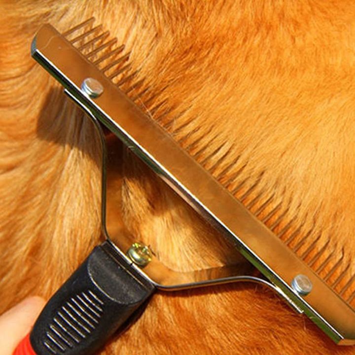 dog-comb-pet-hair-removal-comb-stainless-steel-grooming-cleaning-brush-for-large-dogs-golden-retriever-husky-german-shepherd