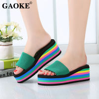 Summer Women Sandals Slippers Platform Bath Slippers Wedge Beach Flip Flops High Heel Slippers Beach Slide Shoes Ladies Shoes