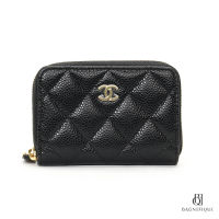 NEW CHANEL ZIPPY COIN SHORT BLACK CAVIAR GHW