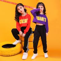 [COD] Childrens street dance suit girls hip-hop performance costume girl hiphop childrens high waist tide