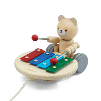 PlanToys Pull-Along Musical Bear ของเล่นลากและจูง สำหรับเด็ก 12 เดือนขึ้นไป