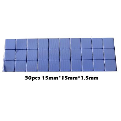 【lz】♦✟﹉  Almofadas macias do silicone da transferência térmica de 30 pces 15mm x 15mm x 1.5mm para a placa gráfica gpu do dissipador de calor do portátil microplaquetas da memória do diodo emissor de luz térmica condutora