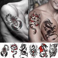 【YF】 Ephemeral Wolf Waterproof Mens Temporary Tattoo Sticker Scorpion Dragon Body Art Shoulder Transfer Fake Tato Women Totem Tatto