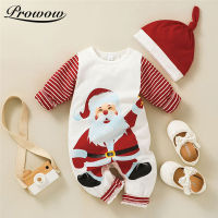 Christmas Boy Girl Baby Overalls Patchwork Baby Hooded Clothes Festival Party Newborn Jumpsuit For Kids Infant Clothing